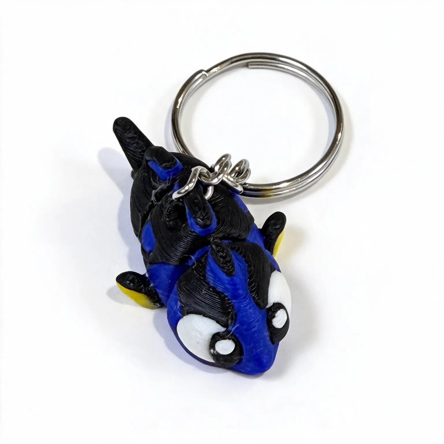 Articulated Blue Fish Keychain