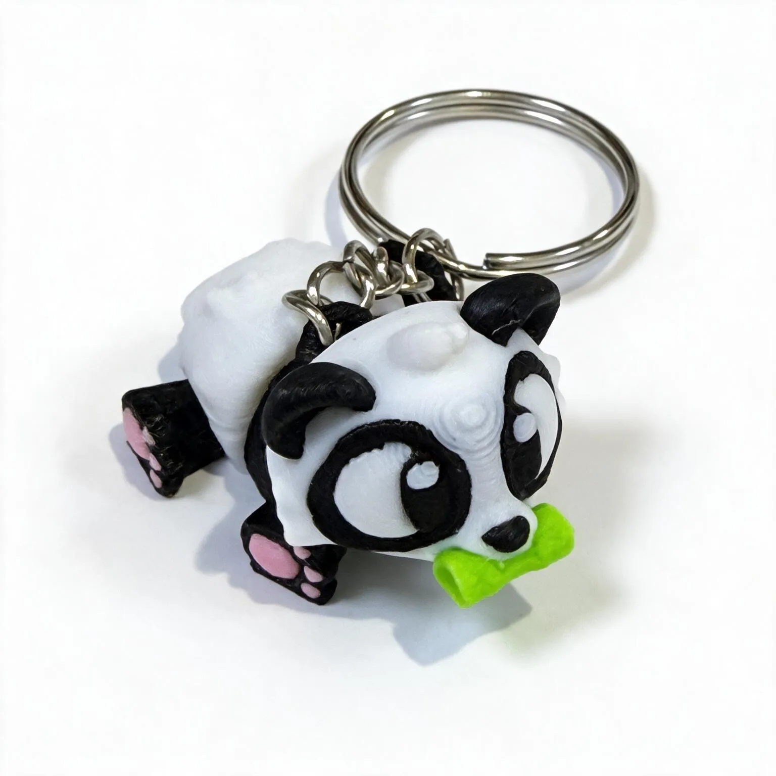 Articulated Panda with Bamboo Keychain