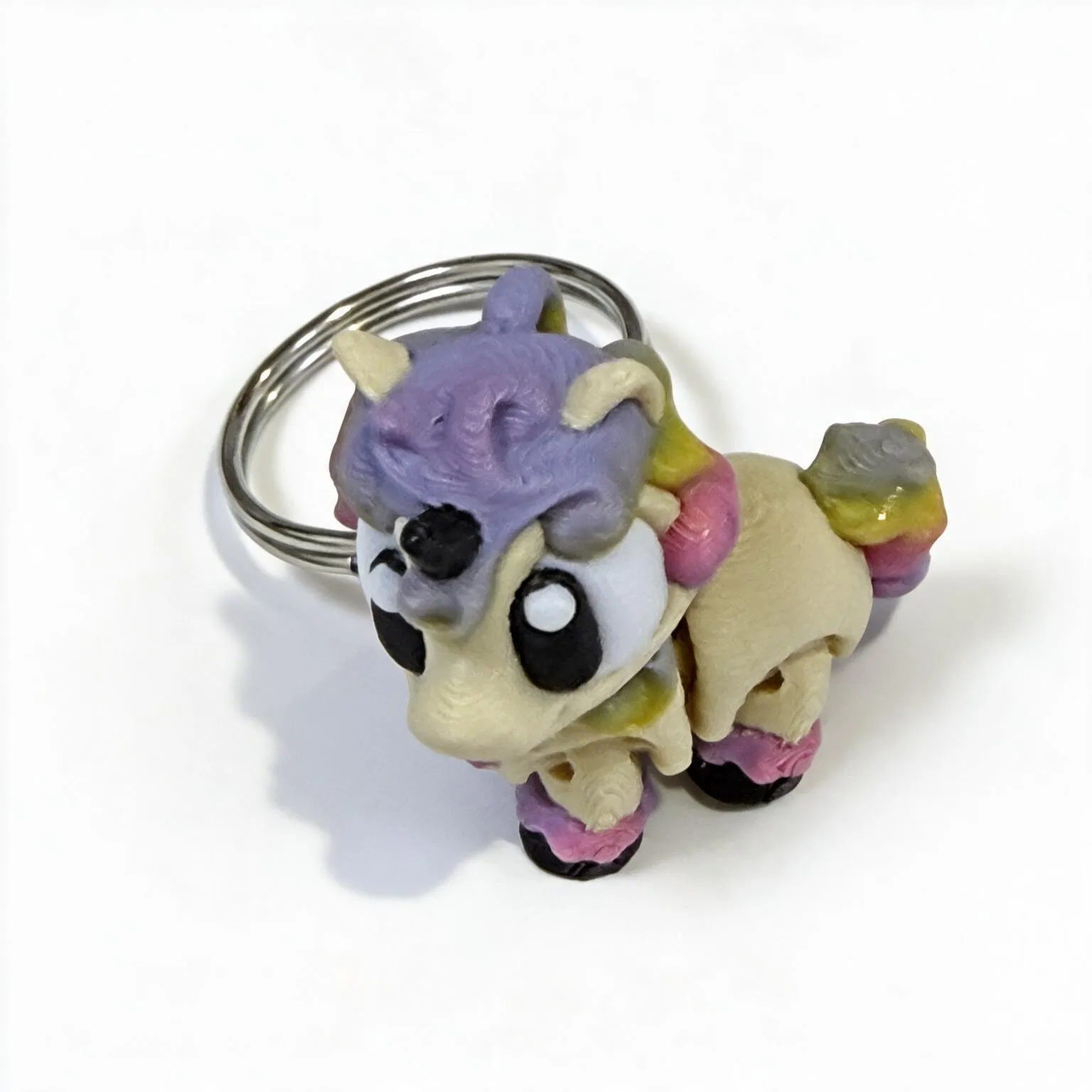 Pastel Cartoon Goat Keychain