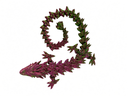 3D Printed Articulated Crystal Lizard (60cm) – Silk Purple & Green
