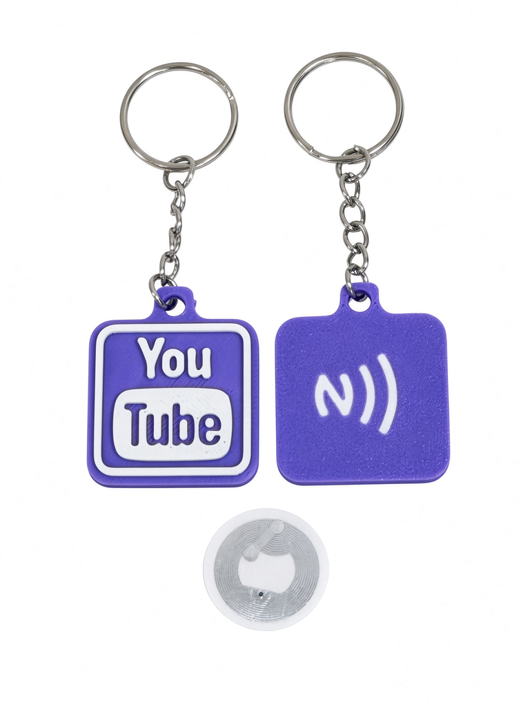 3D Printed YouTube NFC Smart Keychain – PLA Edition