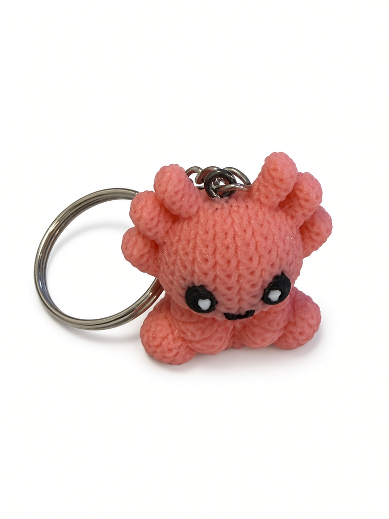 3D Printed Axolotl Knit-Style Keychain (PLA)