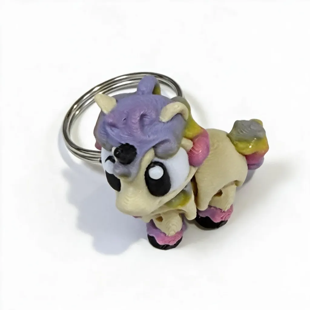 Pastel Cartoon Goat Keychain